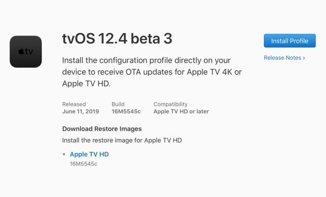 Apple Seeds tvOS 12.4 Beta 3 to Developers [Download]