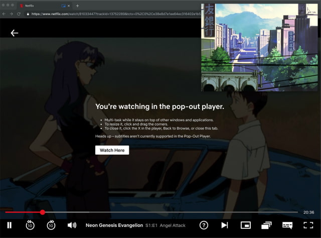 Netflix Tests Pop-out Video Player on Mac