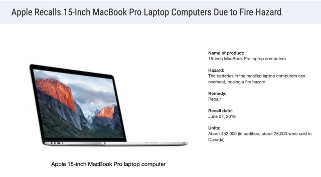 Apple MacBook Recall Affects Over 450,000 Units