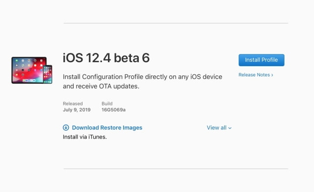 Apple Seeds iOS 12.4 Beta 6 to Developers [Download]