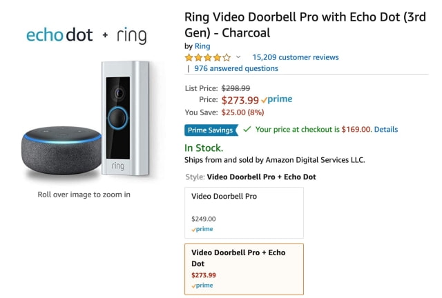 Ring Video Doorbell Pro and Echo Dot On Sale for $169 [43% Off]