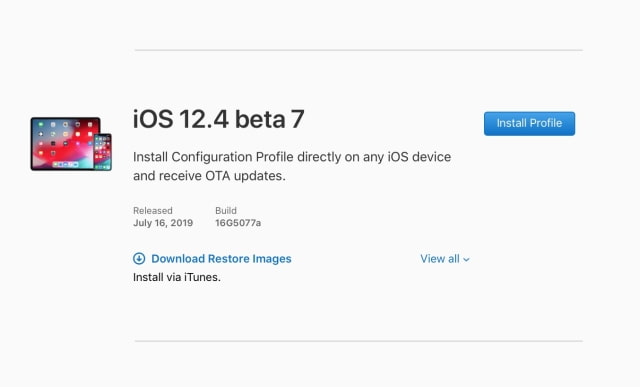 Apple Releases iOS 12.4 Beta 7 [Download]