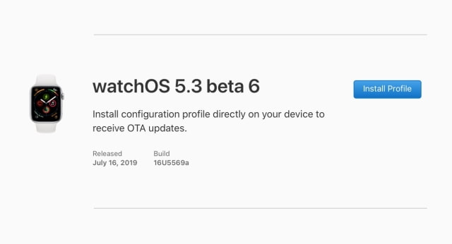 Apple Seeds WatchOS 5.3 Beta 6 to Developers [Download]