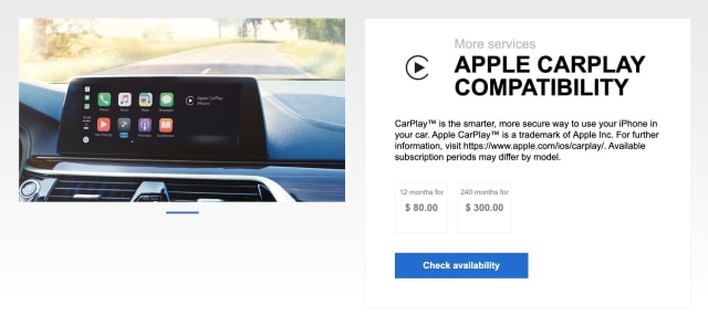 BMW Charges $80/Year Subscription Fee for Apple CarPlay Support