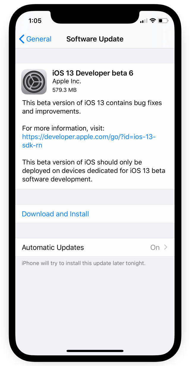 Apple Releases iOS 13 Beta 6 [Download]