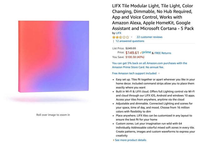 LIFX Tile Modular Light On Sale for $100 Off [Deal]