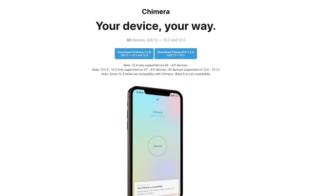 Chimera Jailbreak Updated to Support Jailbreaking iOS 12.4 [A9-A11]