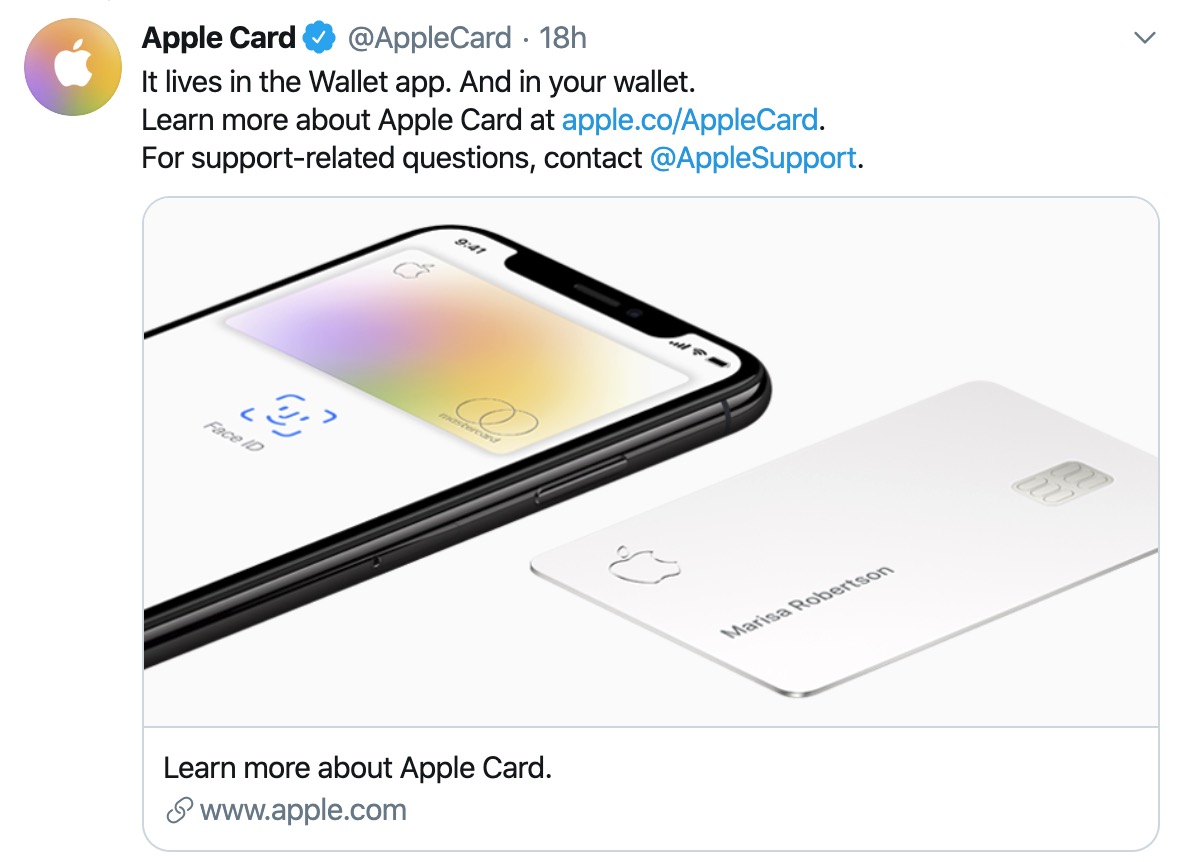 Apple Card Gets a Twitter Account