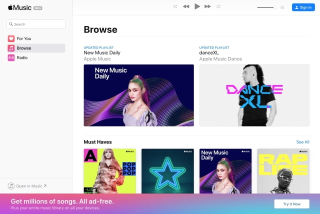 Apple Launches Public Beta of Apple Music on the Web