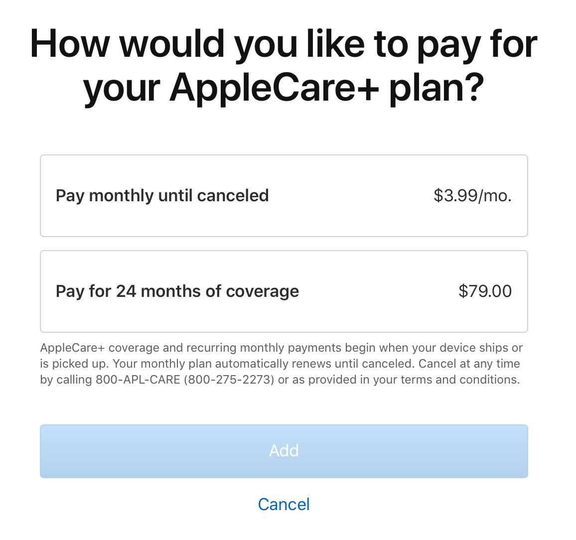 Apple Now Offers AppleCare+ as a Monthly Subscription