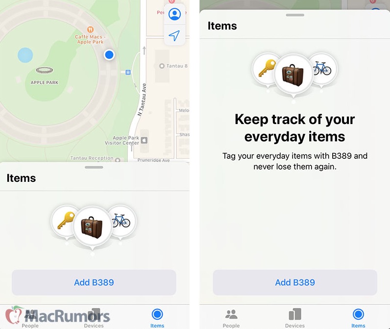 Leaked Screenshots Reveal Hidden &#039;Items&#039; Tab for &#039;Apple Tags&#039;
