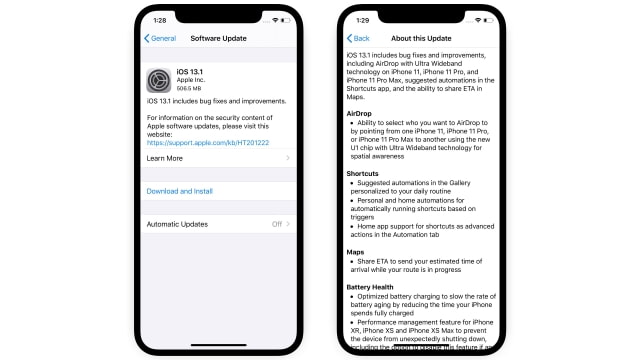 Here&#039;s the Full Changelog for iOS 13.1