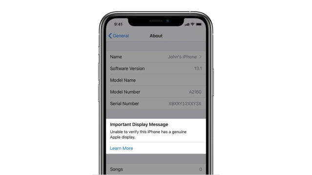 iPhone 11 and iPhone 11 Pro Show Warning If Non-Genuine Display is Detected