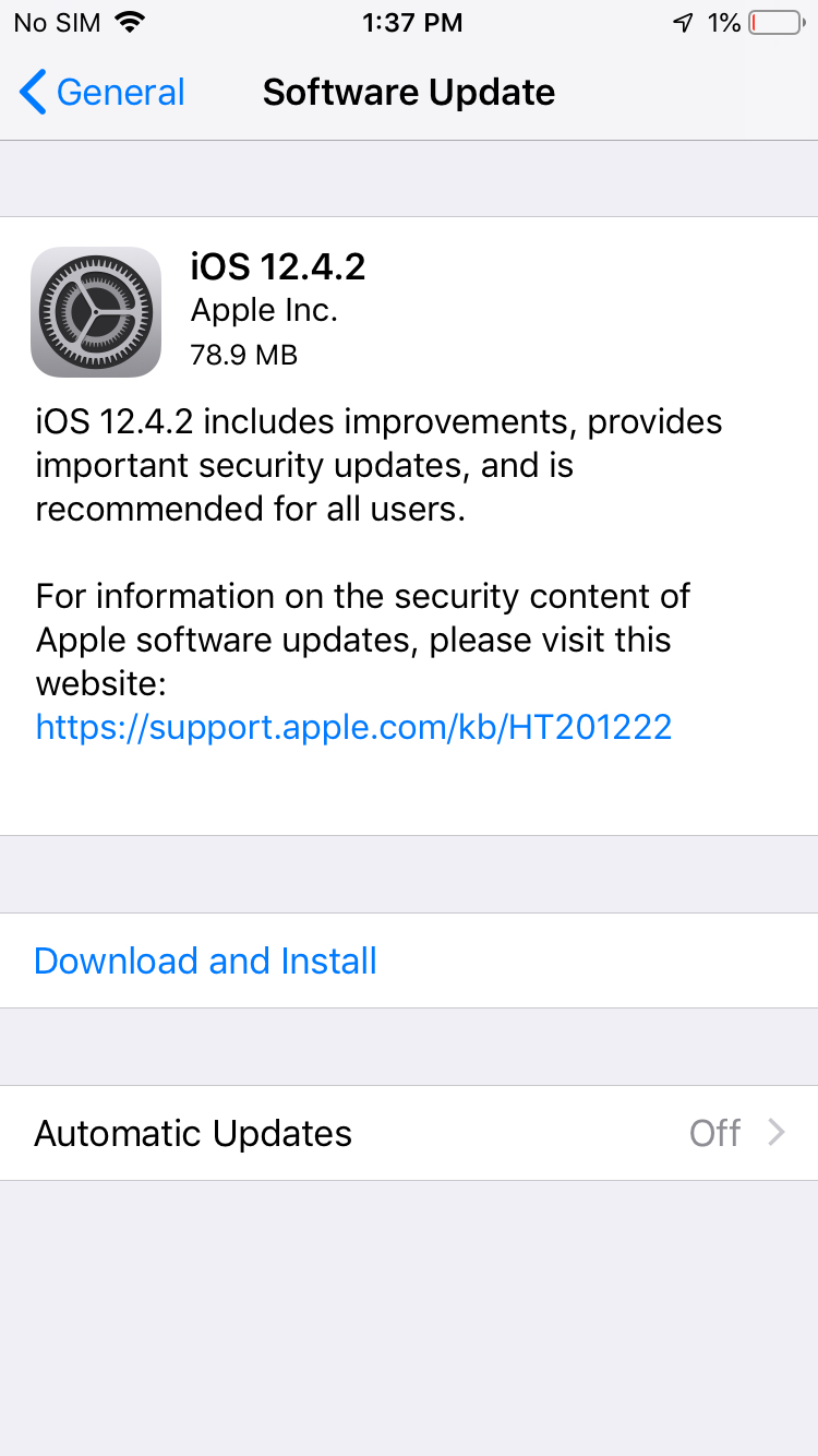 Apple Releases iOS 12.4.2 for Older iPhones, iPads, iPod touch [Download]