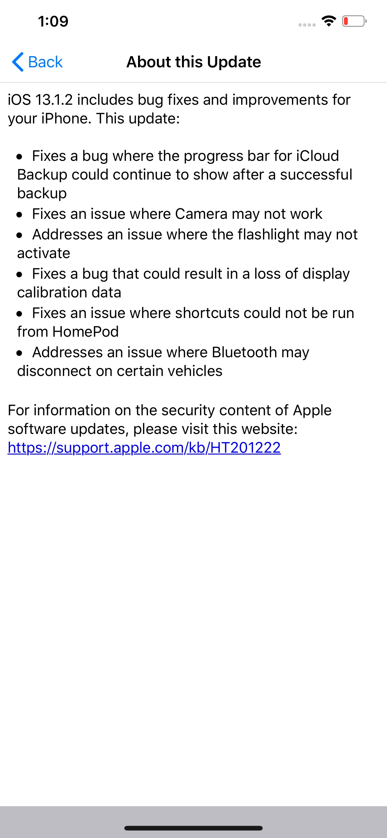 Apple Releases iOS 13.1.2 to Fix Bugs With Camera, iCloud Backup, Flashlight, More