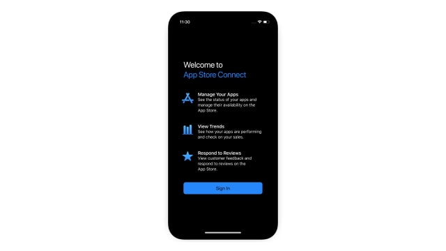 App Store Connect App Gets Support for Dark Mode