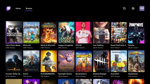Twitch Live Game Streaming App Launches for Apple TV