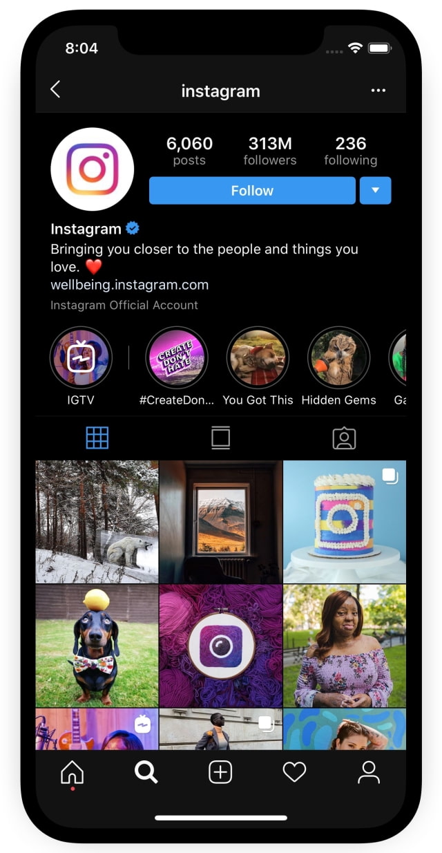 Instagram App Gets Dark Mode Support