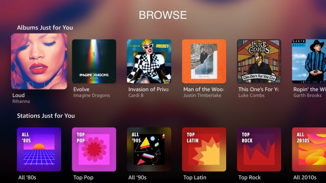 Amazon Music App Now Available for Apple TV