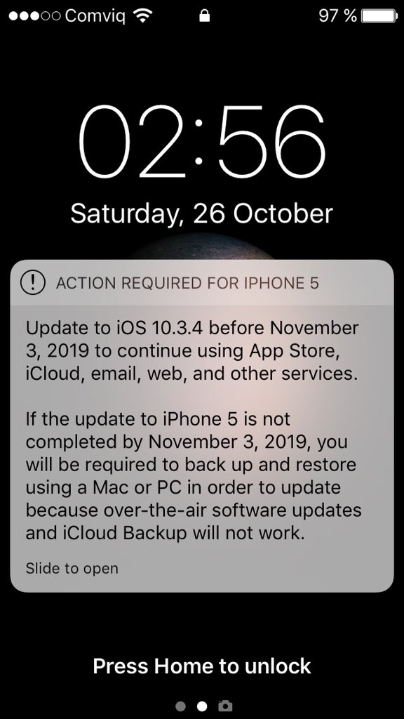 WARNING: Your iPhone 5 Will Stop Working Properly on November 3, 2019 Unless You Upgrade to iOS 10.3.4