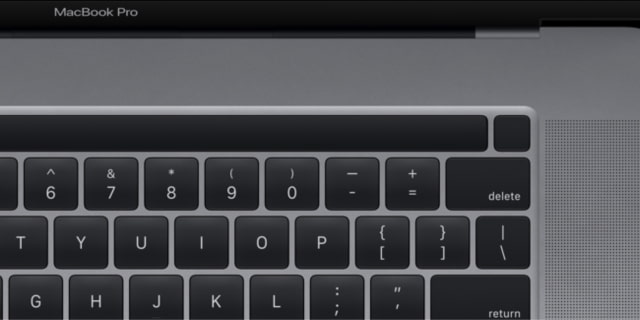 Image of 16-inch MacBook Pro Touch Bar Found in macOS 10.15.1