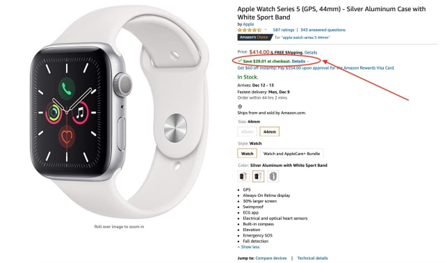 Apple Watch Series 5 (44mm) On Sale for $384.99 [Deal]