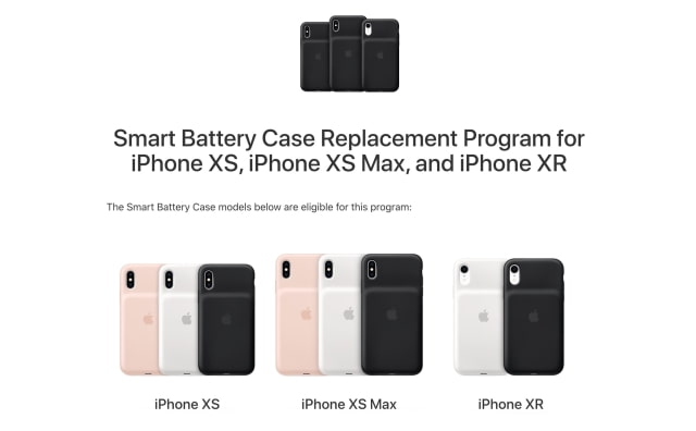 Apple Launches Smart Battery Case Replacement Program for iPhone XS, iPhone XS Max, iPhone XR