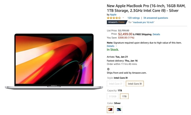 New 16-inch MacBook Pro (i9/16GB/1TB) On Sale for $300 Off [Deal]