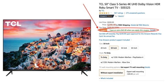 50-inch 4K Roku TV On Sale for $255 [Deal]