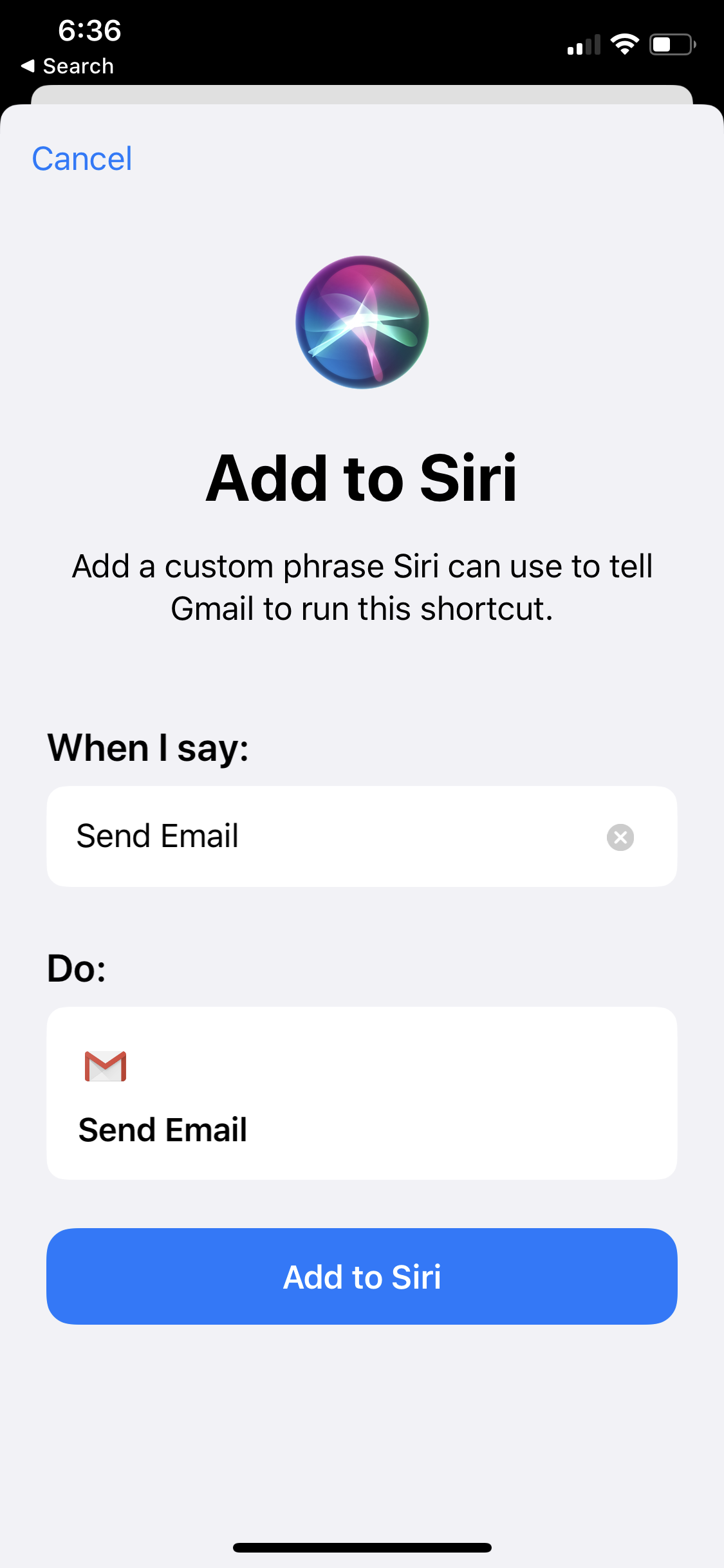 Gmail App Gets Support for Siri Shortcuts