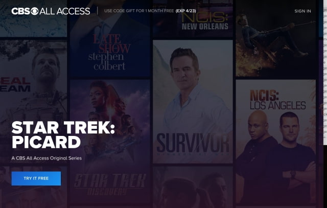 CBS Offers Free Month of CBS All Access