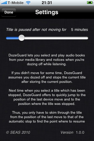 Let Audio Book Player Stop When You Doze Off