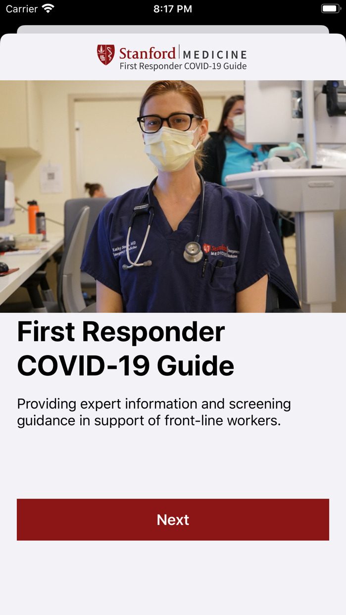 Stanford Medicine Releases First Responder COVID-19 App With Support From Apple