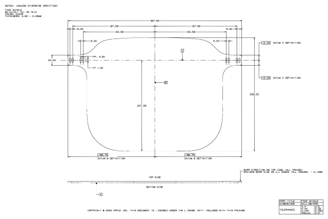 Apple Posts Instructions and CAD Files for Manufacturing Face Shields