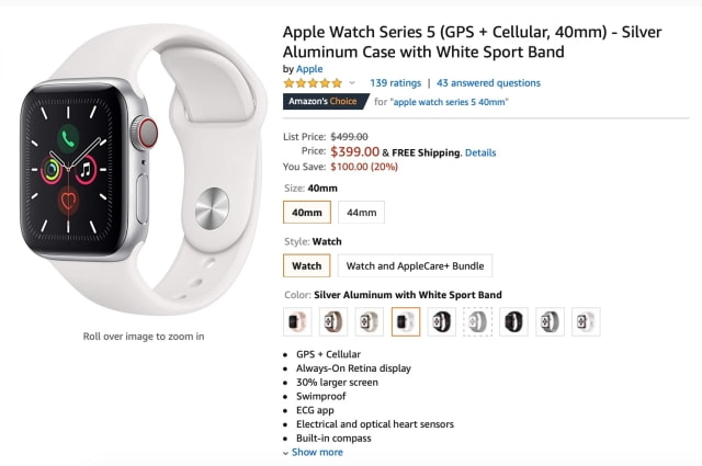 Cellular Apple Watch Series 5 On Sale for Its Lowest Price Ever [$100 Off]