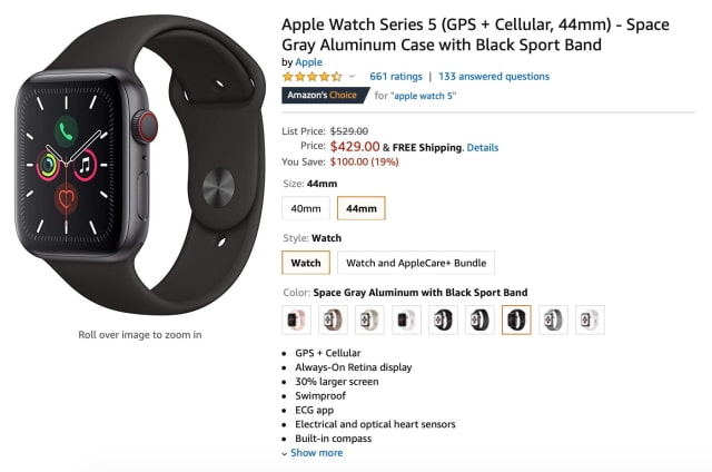 Cellular Apple Watch Series 5 On Sale for Its Lowest Price Ever [$100 Off]