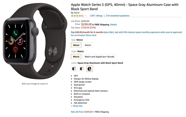 Apple Watch Series 5 On Sale for $299! [Deal]