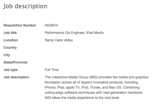 Apple Job Posting Suggests iPad Will Eventually Get Camera