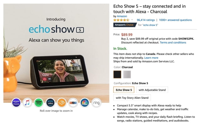 Buy an Echo Show 5, Get One Free! [Deal]