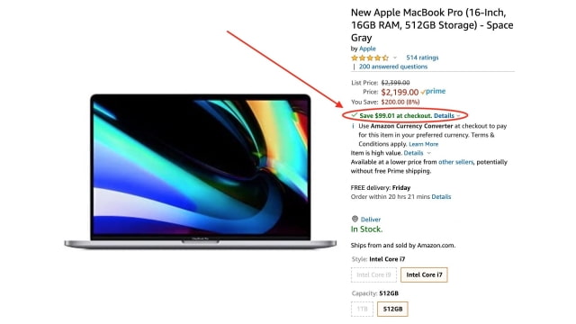 New 512GB 16-inch MacBook Pro On Sale for $2099.99 [Deal]