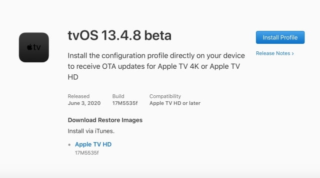 Apple Seeds tvOS 13.4.8 Beta to Developers [Download]