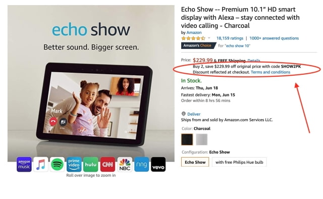 Huge Discount on Echo Show, Buy One Get One Free! [Deal]
