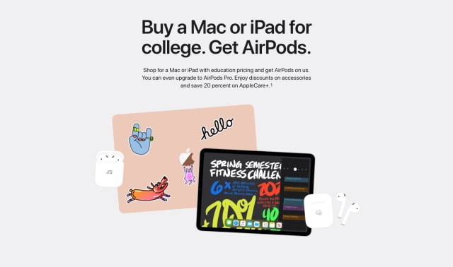 Apple Launches Back to School Promo: Free AirPods With Purchase of Mac or iPad