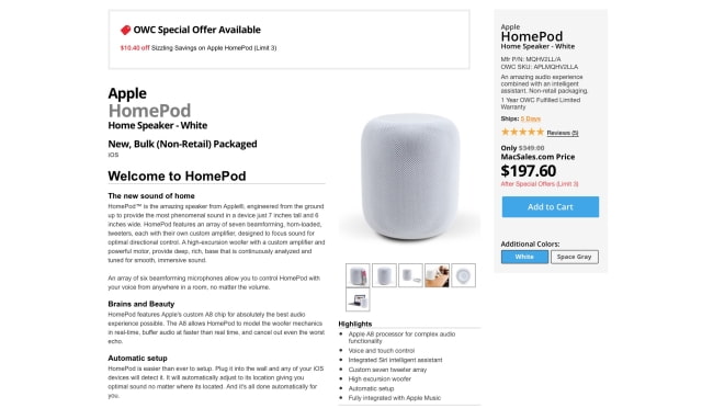 Apple HomePod On Sale for Just $197.60! [Deal]