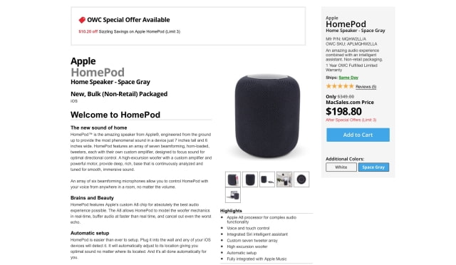 Apple HomePod On Sale for Just $197.60! [Deal]