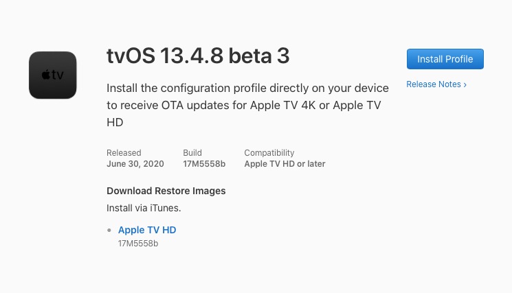 Apple Seeds tvOS 13.4.8 Beta 3 to Developers [Download]