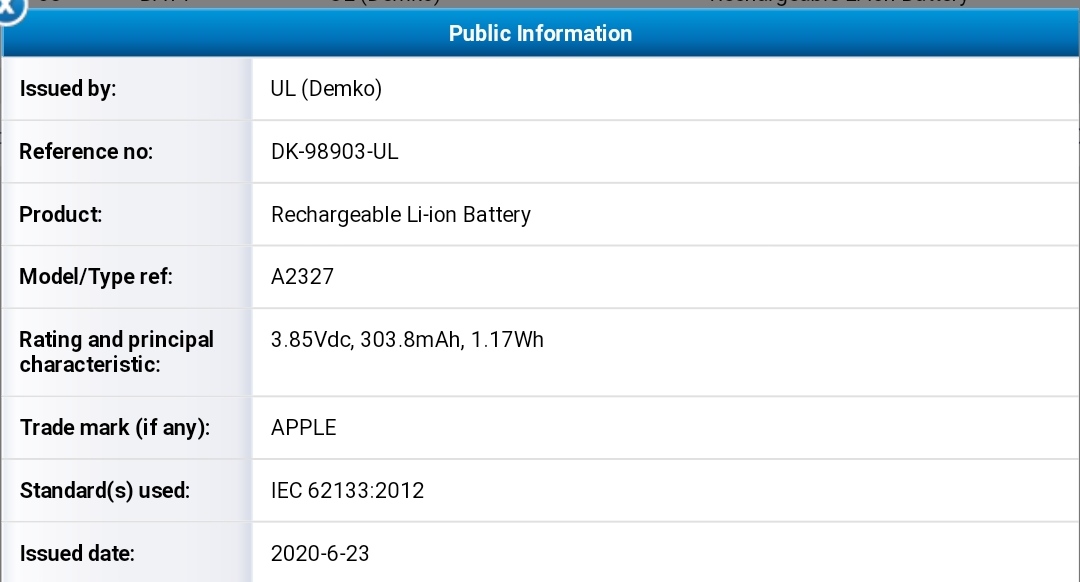 Possible Battery for Apple Watch Series 6 Spotted in Certification Database