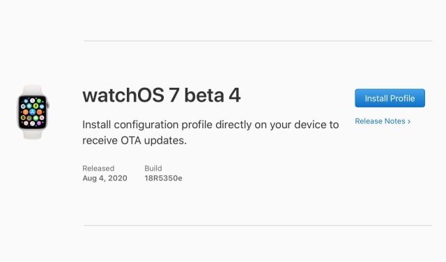 Apple Seeds watchOS 7 Beta 4 to Developers [Download]