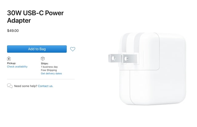 Apple Releases New 30W USB-C Power Adapter