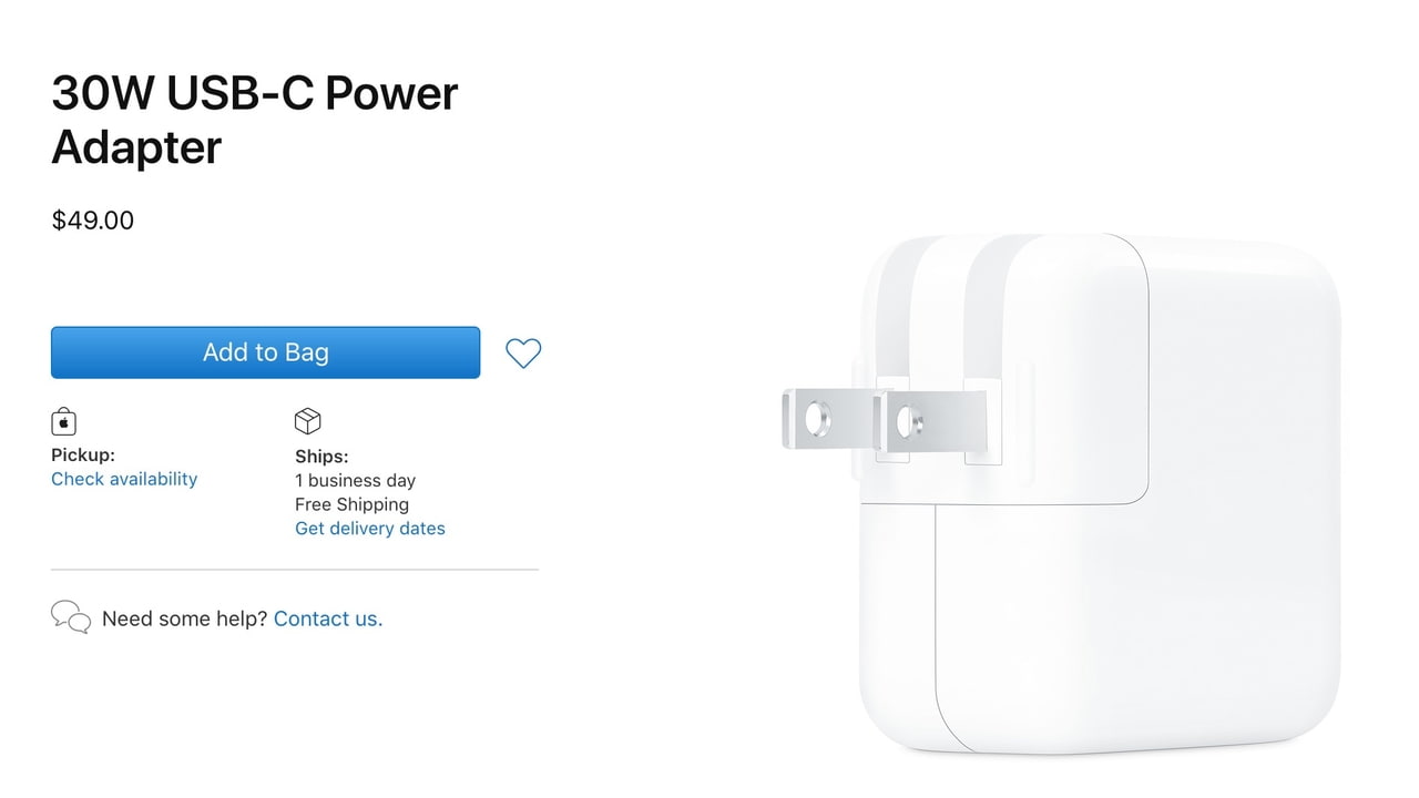 APPLE MR2A2LL/A Apple Releases New 30W USB-C Power Adapter